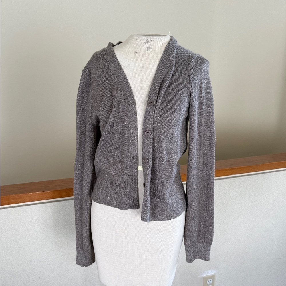 Michael stars silver sparkle glitter cardigan medium